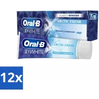 Oral-B 12 x Tandpasta 3D White Arctic Fresh 75 ml - Tandpasta - Whitening - Frisse Adem - Glazuur - Tanden Reinigen