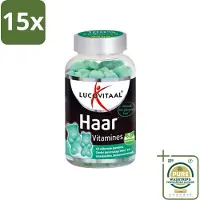 Lucovitaal 15 x - Supplement - Haar Vitamines - Suikervrij - Bosbessen Smaak - 60 Gummies - Grootverpakking - Haar Vitamines - Haar Groei - Biotine - Zink - Suikervrije Gummies