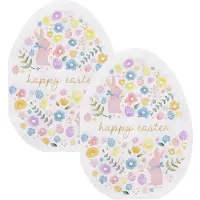 Excellent houseware Pasen thema servetten - Paaseieren design vorm - 40x stuks - 33 x 33 cm - Paasontbijt