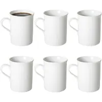 Gerimport Koffie / thee mok Porto - 6x stuks - wit - 290 ml - mokken - keramiek