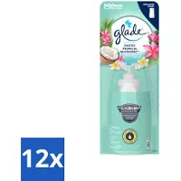 Glade 12 x – Sense & Spray Navulling – Exotic Tropical Blossoms – 18 ml - Tropische Geur - Bewegingssensor - Kokos En Bloemen - Luchtverfrisser - Exotische Geur