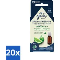 Glade 20 x – Aromatherapy Mist Diffuser Navulling – Calm Mind – 17,4 ml - Aromatherapie - Ontspanning - Bergamot - Citroengras - Luchtverfrisser