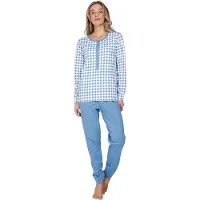 Pastunette Pyjama 'Blue Cottage' blauw / offwhite