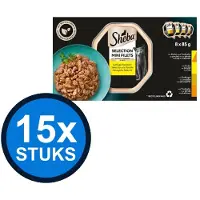 Sheba 15x - Mini Filets alu saus gevogelte sel mp 8x85gr - Kattenvoer Natvoer - 680 g
