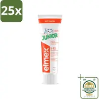 Elmex 25 x Gel-Tandpasta Junior (5-12 Jaar) 75 ml - Grootverpakking - Tandpasta Voor Kinderen - Gaatjesbescherming - Aminfluoride - Tandpasta Gel - Kindertandpasta