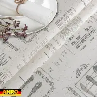 ANRO Tafelkleed Vintage menu Meerkleurig Rond Ø120cm Rechte rand Afwasbaar Waterafstotend