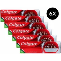 Colgate Tandpasta Max white stain guard + lasting white | 6 stuks