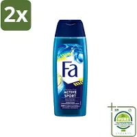 Fa Men - Douchegel - Active Sport - Verfrissend - Green Citrus - 250 ml - Voordeelverpakking - 2 stuks - Deodorant spray - 48 uur bescherming
