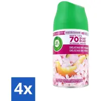 Air Wick 4 x - Luchtverfrisser Navulling - Zalige Zomer - Automatische Spray - 250 ml - Zalige Zomer - Geurverspreiding - Automatische Geur - Geurstop Technologie - Geurintensiteit
