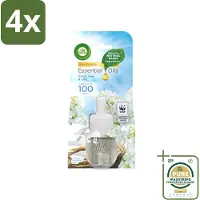 Air Wick - Luchtverfrisser Navulling - Essentiële Oliën - Fris Linnen & Lilac - Elektrische Geurverspreider - 20 ml - Voordeelverpakking - 4 stuks - Fris Linnen Geur - Lila Geur