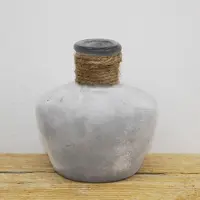 Sense Decoratieve fles vaasje Grijs - Frosted vaas - Kleine Glazen Flesjes – Bloemenvaasje – Mini Fles vaas