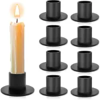 Unyqoos Set van acht elegante zwarte kandelaars voor sfeervolle tafeldecoratie