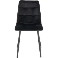 House Nordic Eetkamerstoel Zwart Stof - Zithoogte 50cm - 55x44x86cm - Set van 2