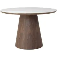 Giga Meubel Eettafel Alba Walnoot Marmer 115cm Rond