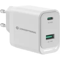 Conceptronic ALTHEA20W45, oplader, 2 poorten, 45W, 1x USB-C, 1x USB-A, wit