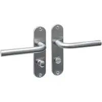 Intersteel Deurkruk Luzern basic op schild ovaal 185x41mm wc 63/8 RVS geborsteld