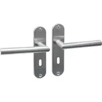 Intersteel Deurkruk Jura basic op schild ovaal 185x41mm sleutelgat 56mm RVS geborsteld