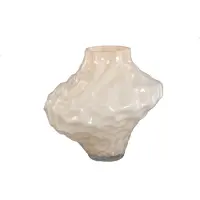 Ptmd Moises Cream Irregular Dented Glass Vase L