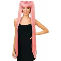 Chaks Lange cosplaypruik roze