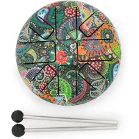 Ancient Wisdom Low Med Hapi Drum Mandela Leaf- 14x7cm