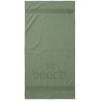 Linnick Strandlaken Velours Katoen Happy Beach 100x200cm - green - Strandlaken Groot - Strandlaken 100x200 - Strandlaken Katoen - Strandlaken Beach