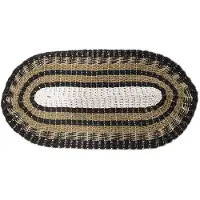 Ancient Wisdom Oval Seagrass Black, White & Tan - Classic - 60x120cm
