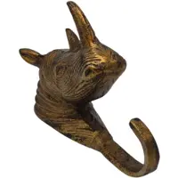 Deco4yourhome - Kapstokhaak Neushoorn - Antiek Goud - Kinderkapstok - Dierenkapstok