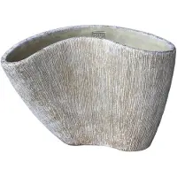 Ptmd Destri Cream Cement Organic Shape Vase L