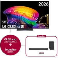 LG 65 inch OLED evo AI C6 4K Smart TV 2026 & DSC9S 3.1.3 kanaal - OLED65C68LA.DSC9S