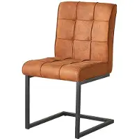 Lizzely Garden & Living SET DEAL 6 stuks: Eetkamerstoel Vito cognac microvezel eetstoel zetel