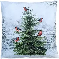 Clayre & Eef Sierkussen 45x45 cm Wit Polyester Kerstboom