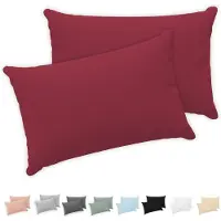 Famanu – Kussensloop 40x60 cm, set van 2, 100% katoen jersey 150 , kleur bordeaux, met ritssluiting, Oeko-Tex gecertificeerd