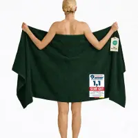 Komfortec Badhanddoek 100x200 cm van 100% Katoen, XXL Saunahanddoek, Grote Douchehanddoek, Zacht & Absorberend, Donkergroen