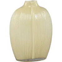 Ptmd Jalisia Cream Glass Vase Oval Shape Ribbed High