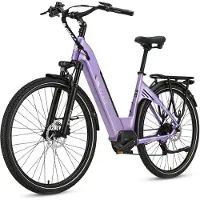 TTGO Elektrische Stadsfiets C7 SE - 28 INCH Banden - 250W Bafang Middenmotor - 36V18Ah Accu - Bereik tot 140km - Shimano 9 Versnellingen - Paars