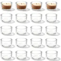 Famanu – Set van 20 theelichtglazen, transparante theelichthouders van 4,5 cm diameter x 2,5 cm, voor bruiloften en verjaardagen