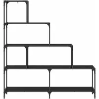 vidaXL Boekenkast 4-laags 139 x 33,5 x 149 cm Bewerkt hout Zwart eiken