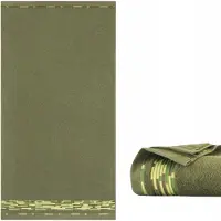 Zwoltex Grafic Olijfgroene Handdoek 30x50cm - Egyptisch Katoen