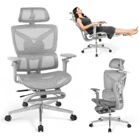 Famanu – Ergonomische XXL bureaustoel met voetsteun voor optimaal zitcomfort en ondersteuning