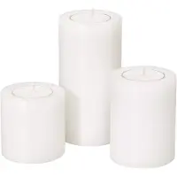 Famanu – Theelichthouder Cornelius, set van 3, ø 6 cm, hoogtes 6 cm, 8 cm en 10 cm, geschikt voor standaard theelichtjes en hogere transparante theelichtjes