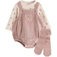 Next - Meisjes - 3-delige babyset van romper met lange mouwen, rompertje en maillot - Roze