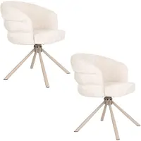 Housecraft living Marjolein Eetkamerstoelen Armleuning Beige - Set van 2