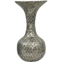 Ptmd Cherryl Champagne Flared Capiz Paper Powder Vase S