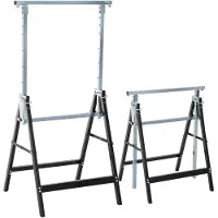 Famanu – Werkbok set van 2 stuks, inklapbaar met een draagvermogen van 200 kg, verstelbaar van 80-130 cm, zwart