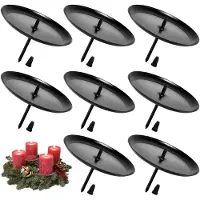 Unyqoos Set van 8 metalen kaarsenhouders voor adventskransen met veilige bevestiging