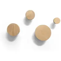 Famanu – Bubble kapstok muur, kapstokhaken set van 4, gemaakt van hout, jashaak in beukenhout