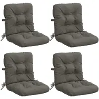 vidaXL 4-delige hoogrugkussen VIANEN 4 pcs 100% Polyester Grijs