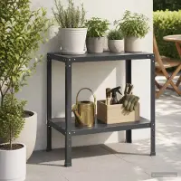 vidaXL Planttafel 80 x 50 x 80 cm Gepoedercoat staal Zwart