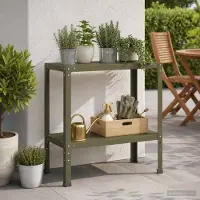 vidaXL Planttafel 80 x 40 x 80 cm Gepoedercoat staal Olijfgroen