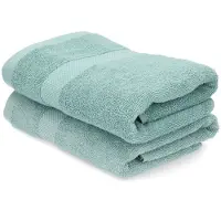 Bunzlau Castle Set van 2 Organic Home badhanddoeken 70x140 cm – Sea Green